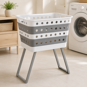 Foldable Laundry Basket with Wheels & Stand Collapsible Laundry Hamper