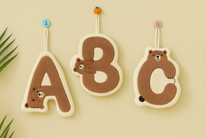 Premium Alphabet Bear Absorbent Hand Towel Set