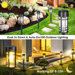 Solar Pathway Garden Lights (3000K Warm Light) – Waterproof Outdoor LED Landscape Lamps