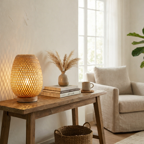 Premium Garden Style Rattan Art Vase Lamp